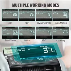 Money Counter Business Cash Register Bills Bill Detector By UV/MG/IR/DD Function