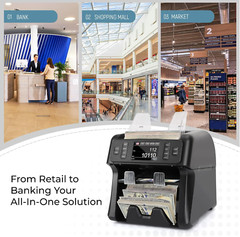 VS-35 Mixed Denomination Money Counter Machine,With Reject Pocket,Support USD/EU