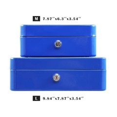xydled Locking Steel Medium Cash Box with Removable Coin Tray and Key Lock,7….