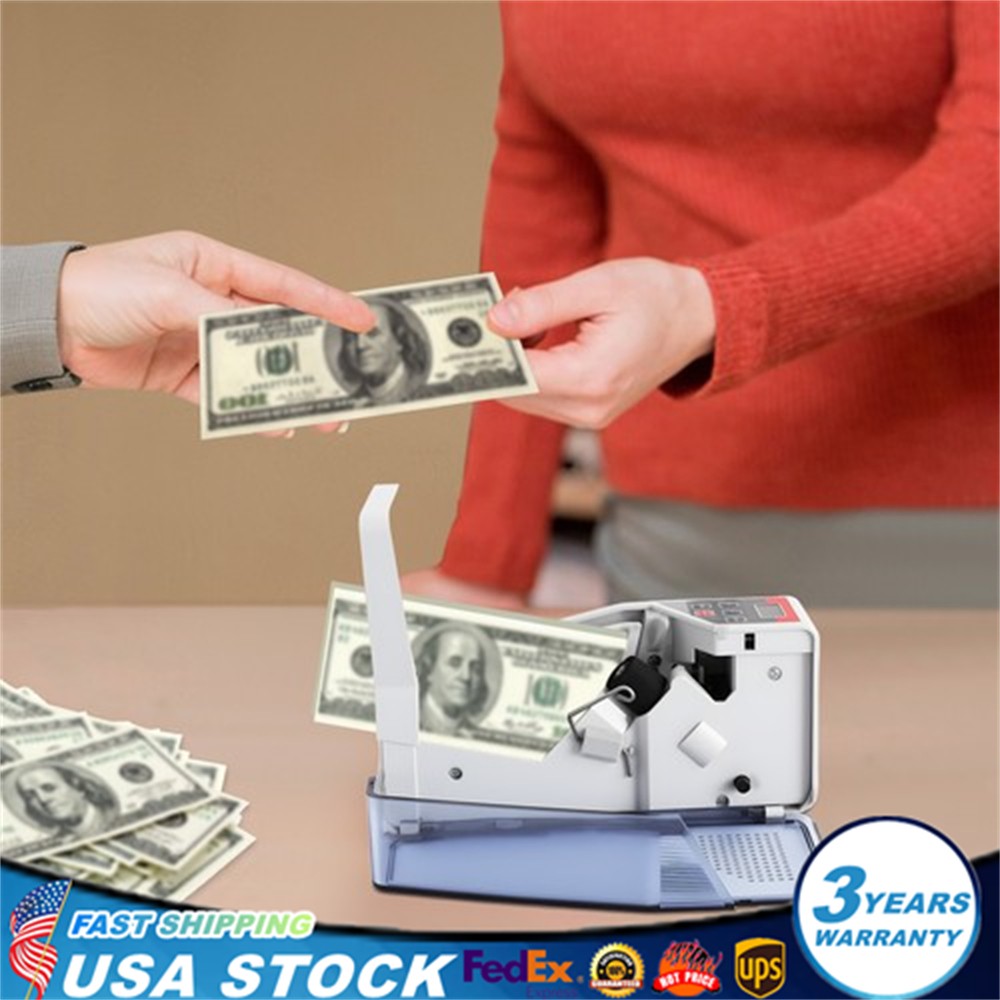 Money Counter Machine Currency Cash Bank Counterfeit Detector Cash Counting