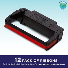 Red and Black Ink Printer Ribbons for Toast TKP300 Kitchen Printer by Paper P…
