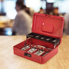 Cash Box with Money Tray and Combination Lock Metal Money Box for Cash Tiered…
