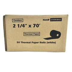 (50 Rolls Coreless) vx520 Special 2 1/4 x 70 thermal paper (2.25 inches x 70f…