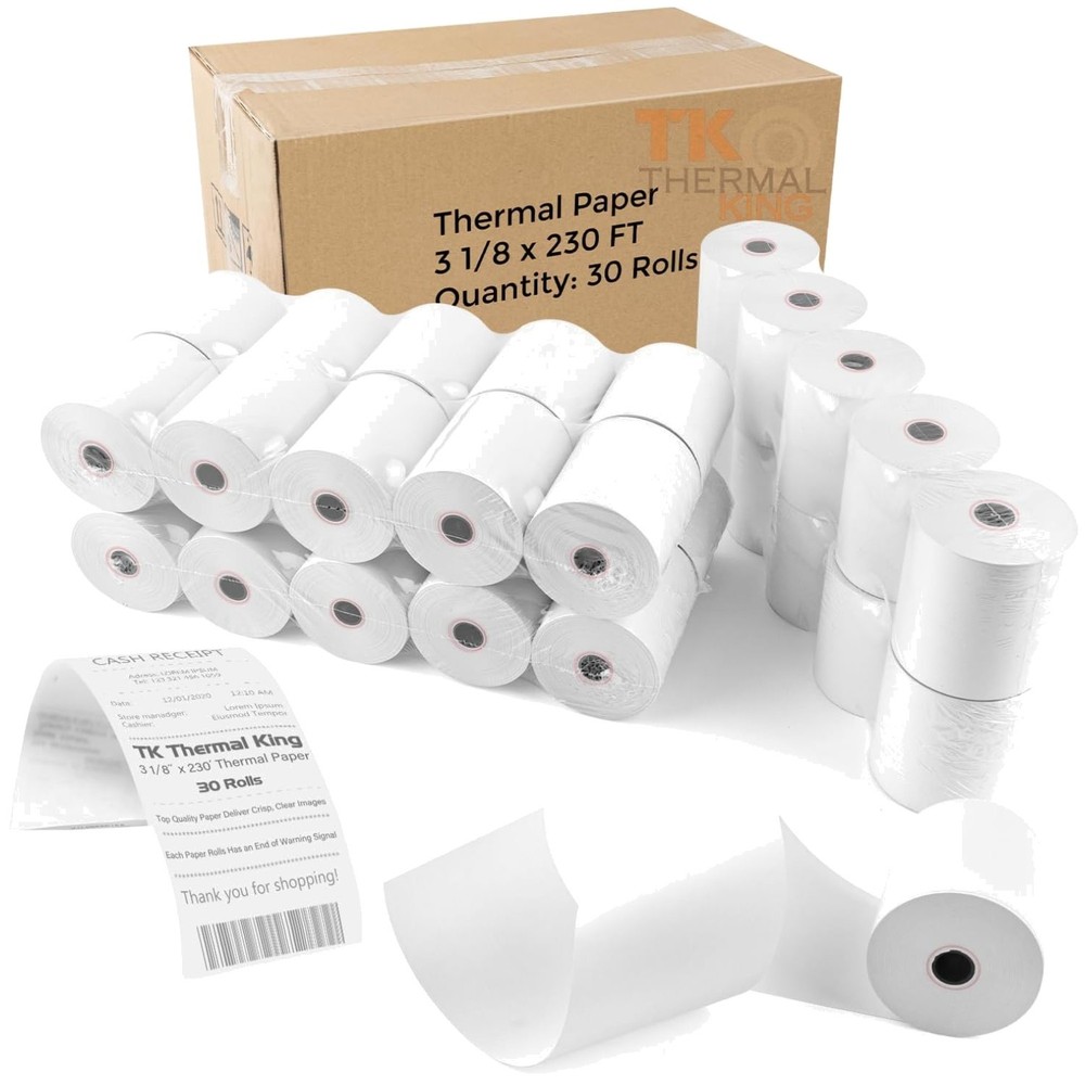 30 Rolls POS Thermal Paper 3 1/8″ x 230′ for Cash Register