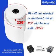 3 1/8″ X 230′ THERMAL POS CASH REGISTER RECEIPT PAPER – 10 Rolls per Case