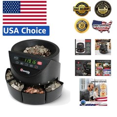 Efficient Coin Sorter with 250 Coins/Min Speed, Hopper & Drawer Capacity, 110VAC