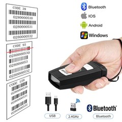 Bluetooth Barcode Scanner 1D Laser Wireless 3in1 BT USB Wired 2.4G Reader