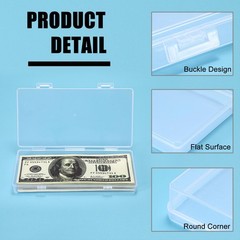 Hipiwe 2 Pack Plastic Cash Box Clear Currency Tray 2 Pack, Transparent
