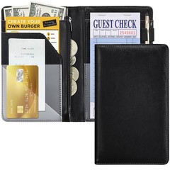 Black Server Books For Waitress/Waiter Book with Zipper Money PocketCute Wai…