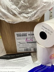 3 1/8″ (80 mm) x 170′ Iconex Full-Tack Sticky Media Linerless Labels (10 rolls)