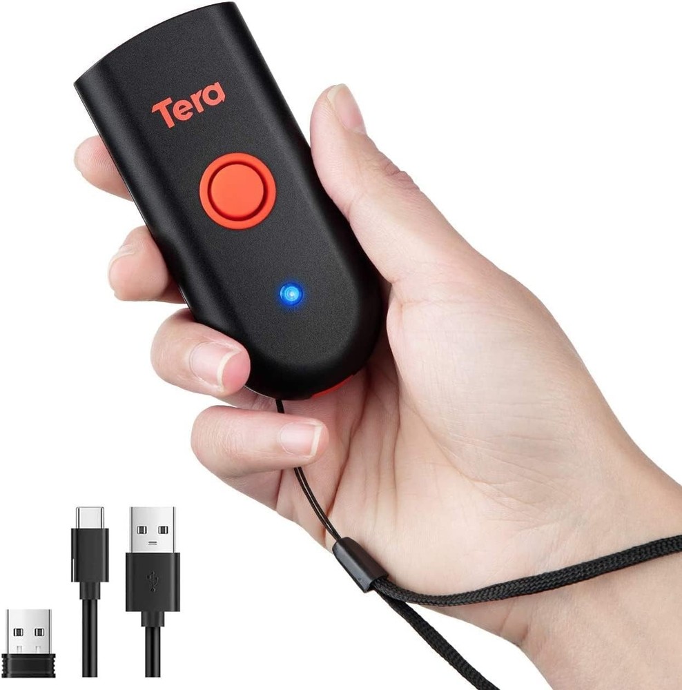 Tera Mini 1D 2D QR Wireless Barcode Scanner for iOS, Windows, Android IP66