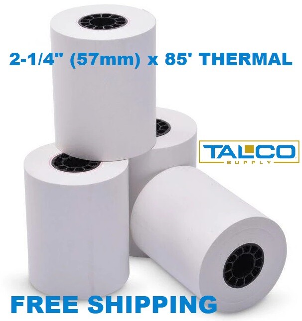 (200) 2-1/4″ x 85′ POS CC THERMAL RECEIPT PAPER ROLLS ~FREE SHIPPING~
