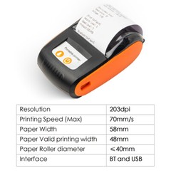 GOOJPRT 58mm Portable BT Thermal Receipt Printer Handheld POS for Stores D8N7