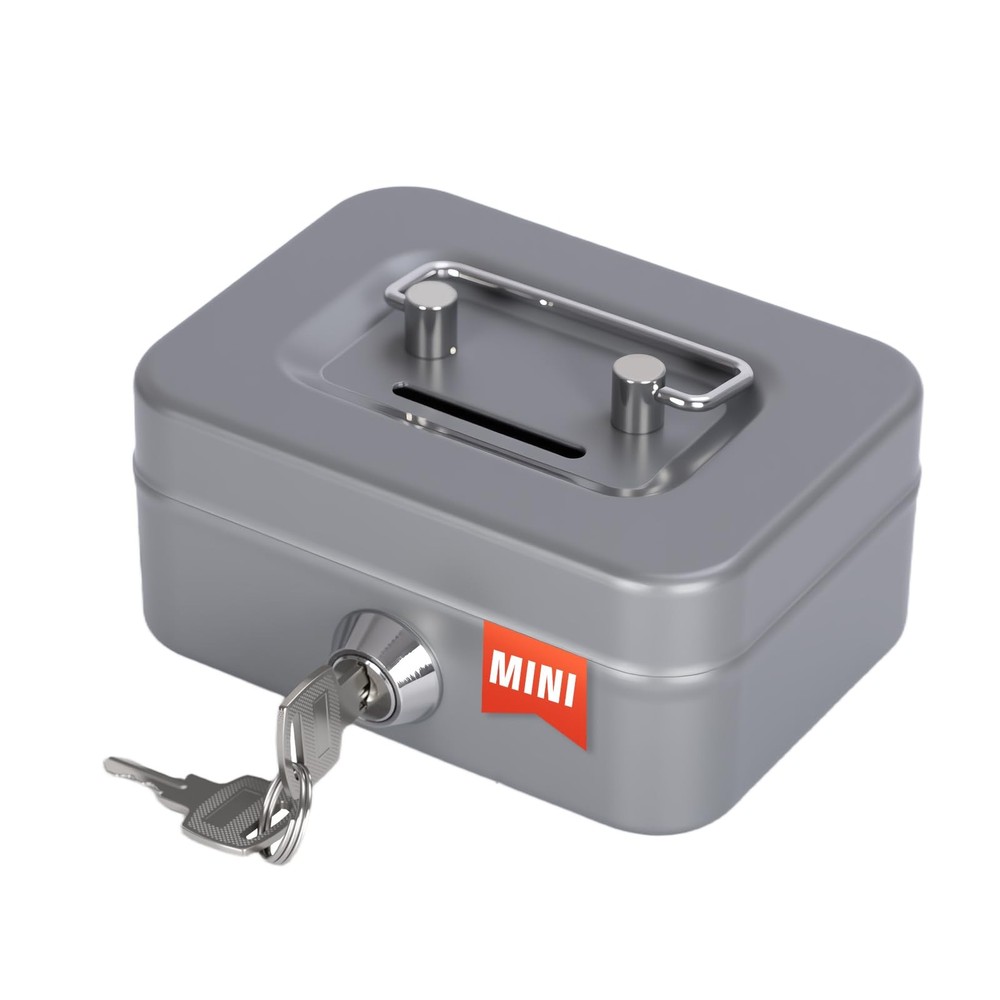 Mini Cash Box Metal Piggy Bank Cash Box with Lock and Keys for Casino