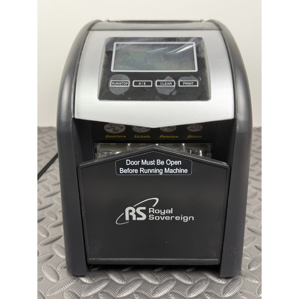 Royal Sovereign Digital 4-Row Electric Coin Sorter Black FS Missing One Row