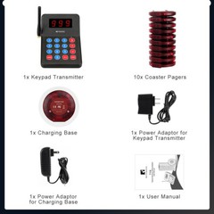 Retekess T119 Restaurant Pager System Guest Queuing 10 Buzzers Food Truck Cafe