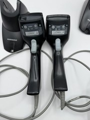 2 x Datalogic Heron D130 Black Handheld Barcode Scanner with Stand WORKS!