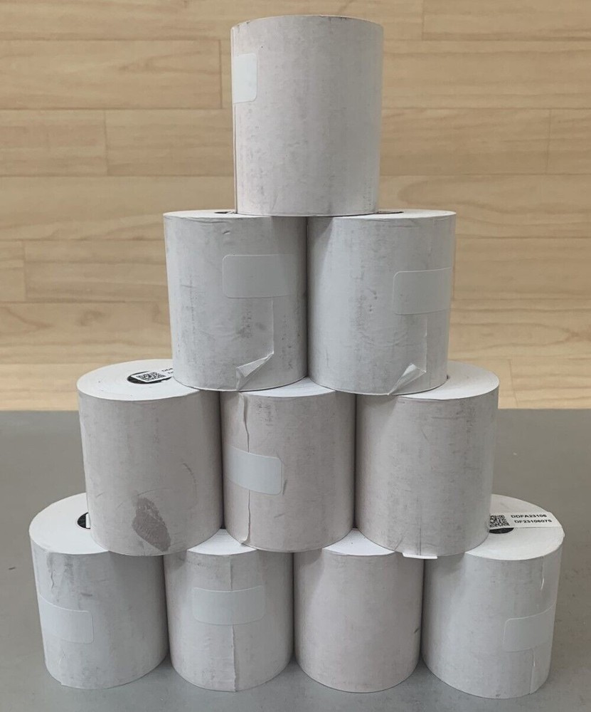 Lot of 10 Staples 3 1/8″ x 230ft (8cm x 70m) White Thermal Paper Rolls