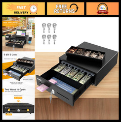 16″ Heavy Duty Cash Drawer Auto Open – 5 Bill/5 Coin, Emergency Switch, RJ11/12