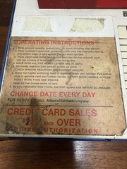 vintage manual credit card machine,”knuckle-buster,”