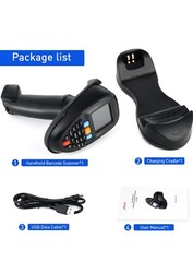 JRHC Barcode Scanner, 1D Laser Inventory Scanner with 2.4GHz Wireless