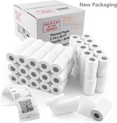 Crisp & Clear 50-Pack 2 1/4″ x 50′ Biodegradable Cash Register Paper Rolls
