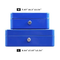 Cash Box with Money Tray and Key Lock for Supermarket School Lockers, Medium