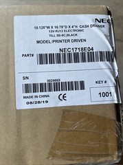 NEC POS System Cash Drawer NEC1718E04 Til 5B-8C, Black 12V-RJ12 Electronic NEW