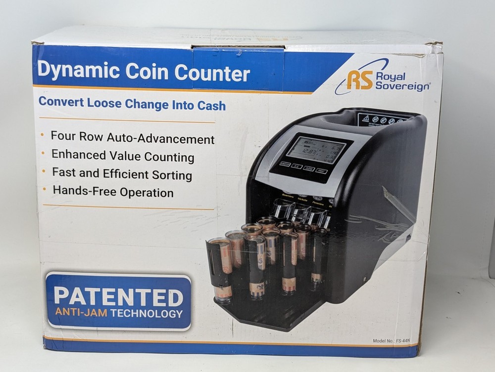 Royal Sovereign 4 Row Electric Coin Sorter Model FS-44N – Tested