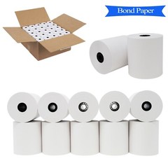 Bond Paper Rolls 3″ x 150′ single ply Case of 50 rolls Brand New Register Rolls