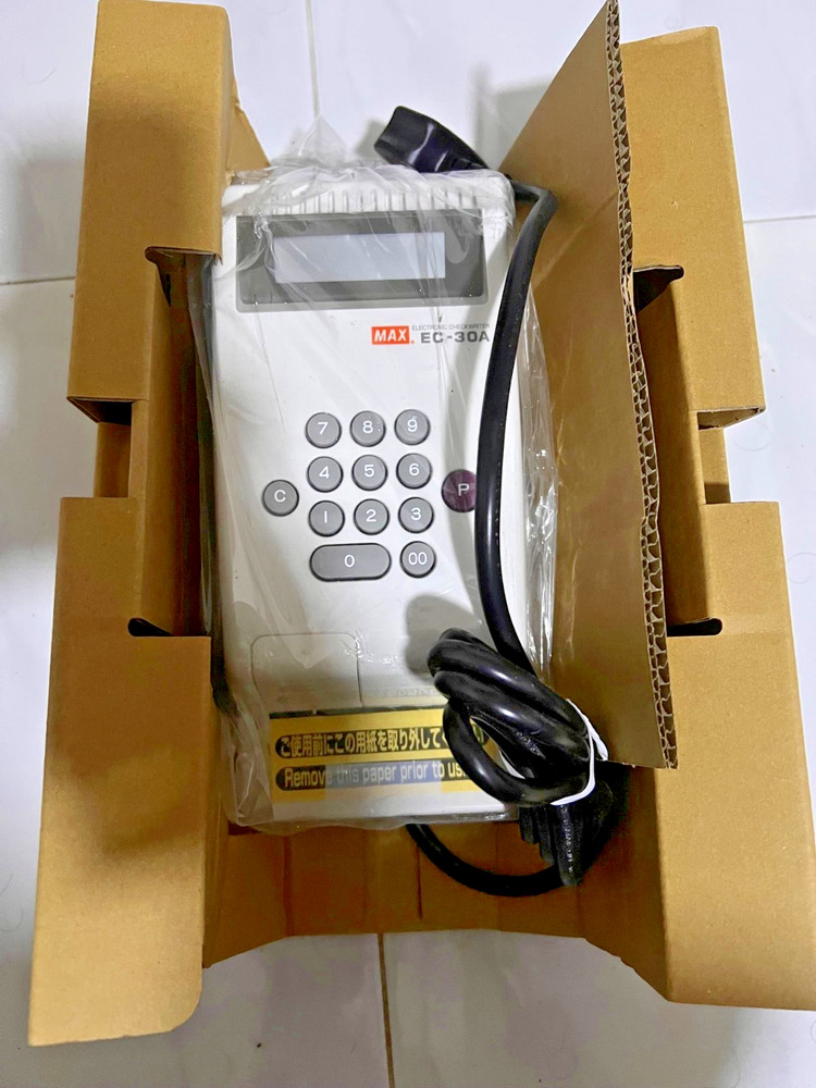 MAX Electronic Checkwriter, 10-Digit, 4.38 x 9.13 x 3.75 EC-30A