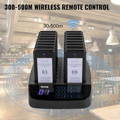 F101 Restaurant Pager System 16 Pagers, Max 98 Beepers Wireless Calling System
