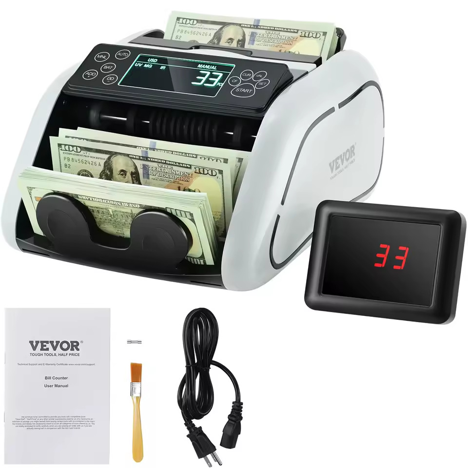 1000 Pcs/Min Money Counter Business Cash Register Bill Counterfeit Bill Detector