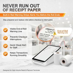 Square Terminal Paper Rolls 2 1/4″ x 55′ – BPA Free Thermal Receipt Paper for…