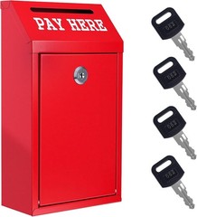 Sumerfnt Locking Cash Box with Slot, Metal Money Donation Box with Lock and 4 Ke
