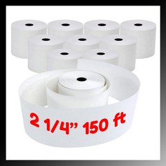 2 1/4″ x 150′ 1 Ply Bond White Paper 10 Rolls 2.25 inch x 150 ft Adding Machi…