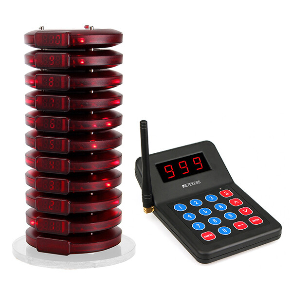 Retekess T119 Restaurant Pager System Guest Queuing 10 Buzzers Food Truck Club