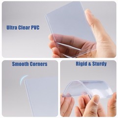 200 Pack 3″x4″ Top loaders for Cards – 35pt Premium Hard Plastic Card Protect…