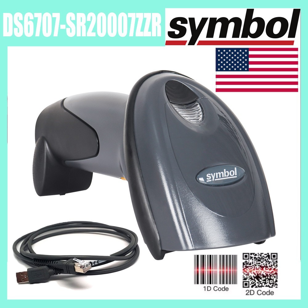 Symbol Motorola DS6707-SR20007ZZR 1/2D Handheld Barcode Scanner with USB Cable