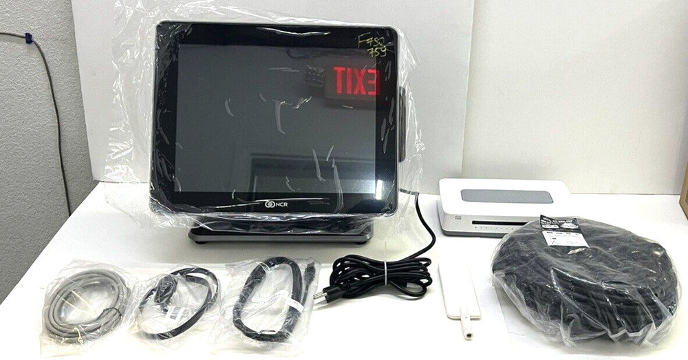 NCR i3 XR7 15” Touch Terminal w/Stand, Cisco V edge 100M Router & 100FT HDMI