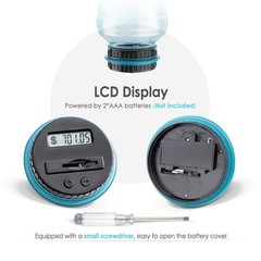1.8L Blue2 Large Digital Coin Counting Piggy Bank LCD Counter US Money Jar