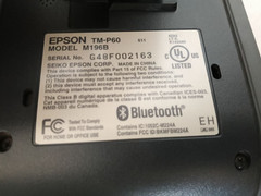 EPSON TM-P60 M196B THERMAL RECEIPT PRINTER BLUETOOTH *USED*