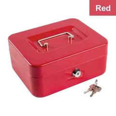 Cash Box with Lock Key and Money Tray Large Money Box for Cash Metal Lock Box