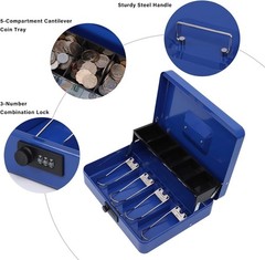 Compact 11.8″ Cash Box with Combination Lock and Coin Holder – Maximize Security