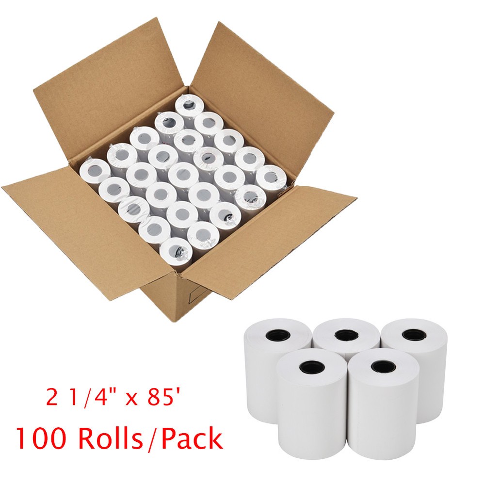 100 Roll 2-1/4″ x 85′ Thermal Receipt Paper POS Cash Register Tape FD100ti FD130