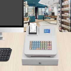 Electronic POS Cash Register System with Dual Displays for Retail Shops