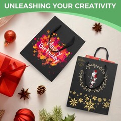 MOXARYSU Black Gift Bags With Handles: Small Medium 8x5x10 Inch 6pcs Black Pa…