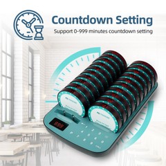 Retekess TD167A AM Restaurant Paging System Guest Queuing 20 Buzzer Cafe Hotel