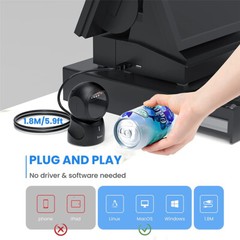 QR 2D Hands-Free Omnidirectional Automatic Sensing USB Desktop Barcode Scanner