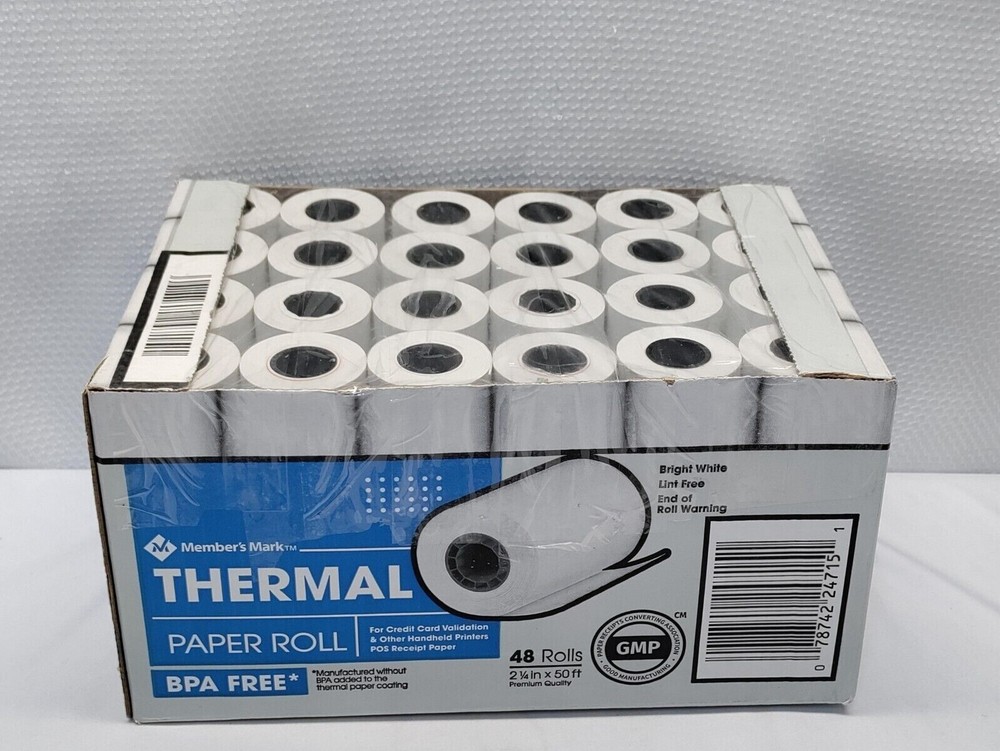 Member’s Mark 48 Pack Thermal Receipt Paper Rolls, 2 1/4″ X 50′